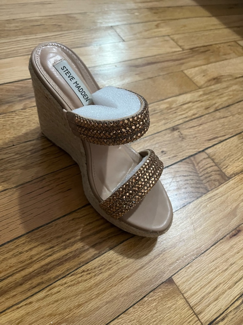 Steve Madden Upton Espadrille Wedge Sandal; Bronze size 7 - Picture 3 of 6